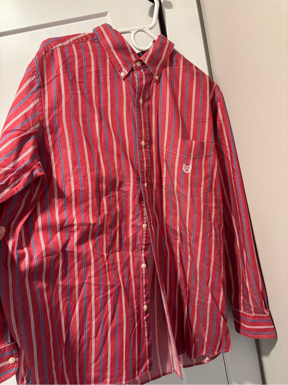 Chaps Red Striped Button-Down Shirt
